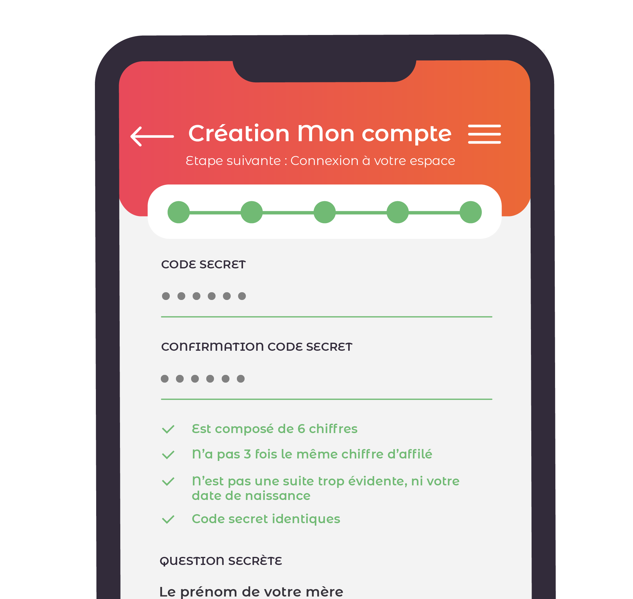 Creating your password on the keypad