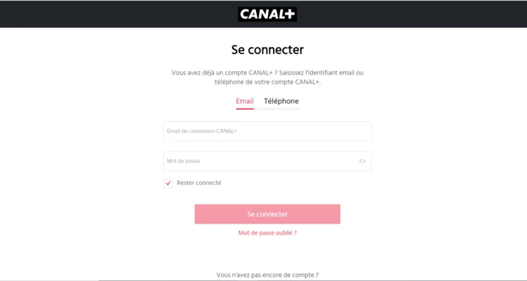 Capture d’écran Canal+, étape 2
