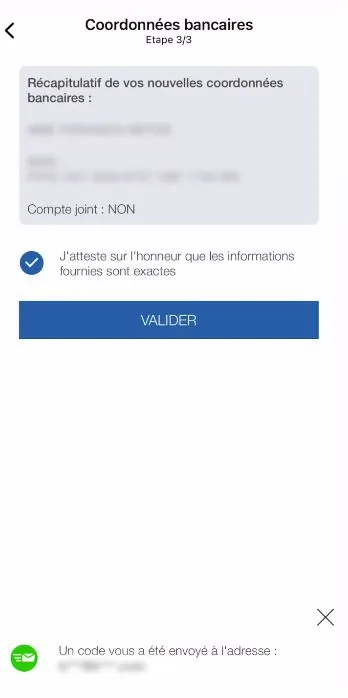 Capture d’écran Ameli, étape 9
