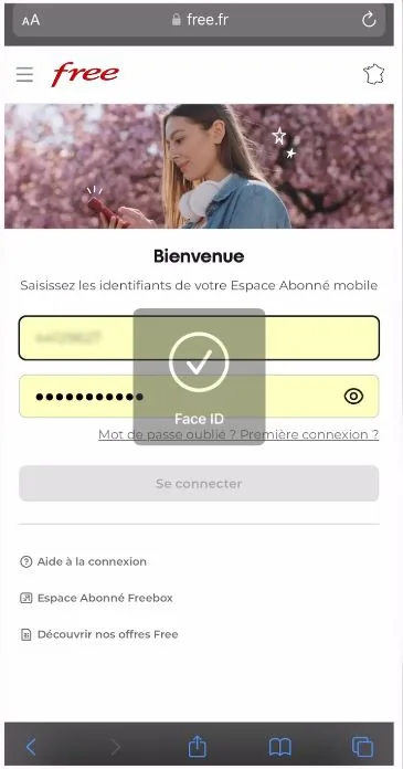 Capture d’écran Free Mobile, étape 2