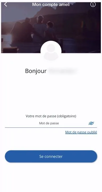 Capture d’écran Ameli, étape 2