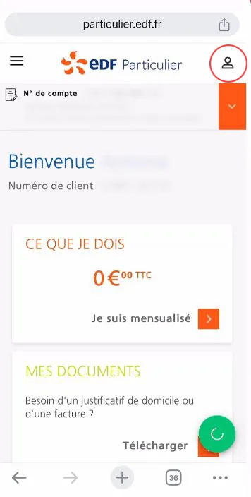 Capture d’écran EDF, étape 4