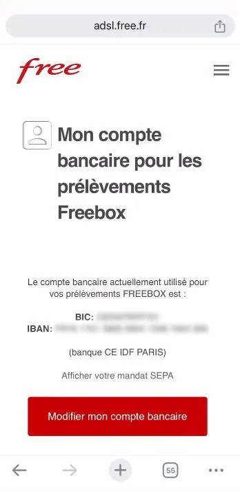 Capture d’écran Free, étape 6