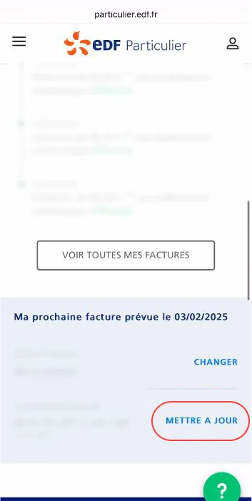 Capture d’écran EDF, étape 6