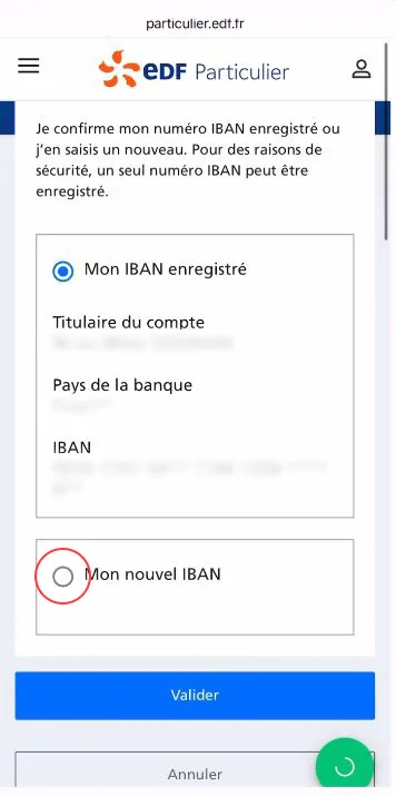 Capture d’écran EDF, étape 7