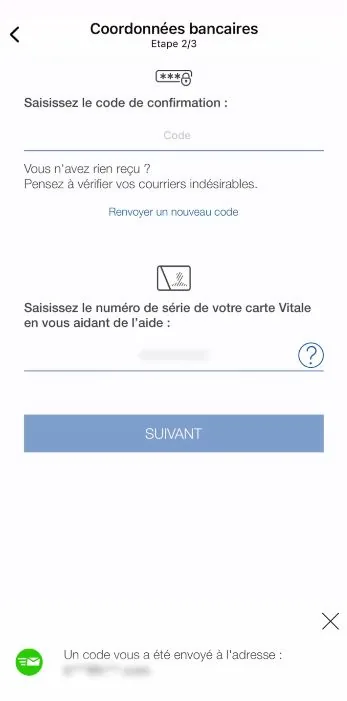 Capture d’écran Ameli, étape 8