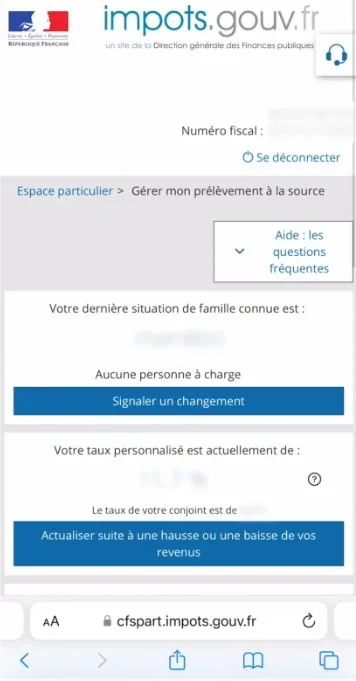 Capture d’écran Impôts, étape 9