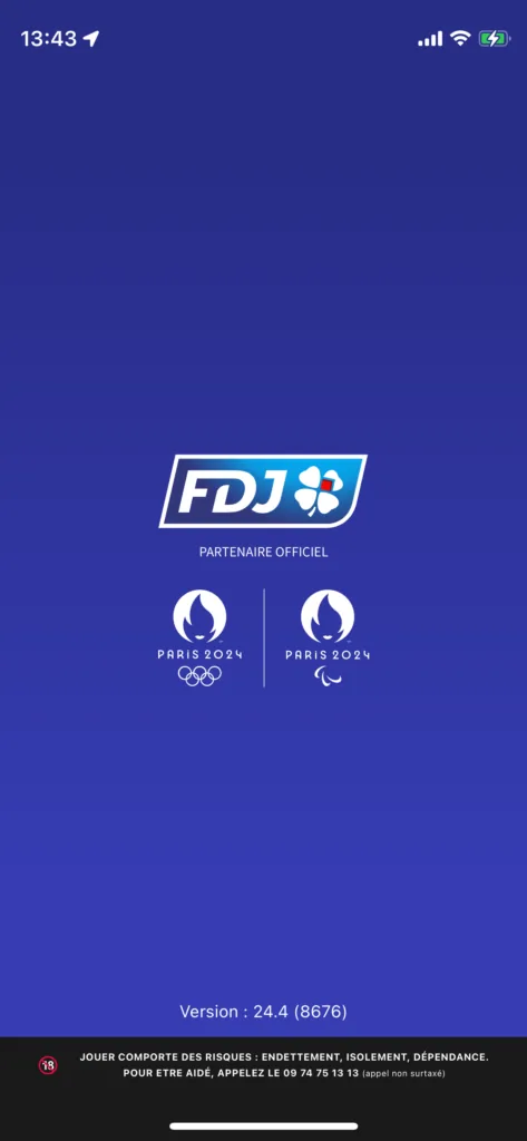 Capture d’écran FDJ, étape 1
