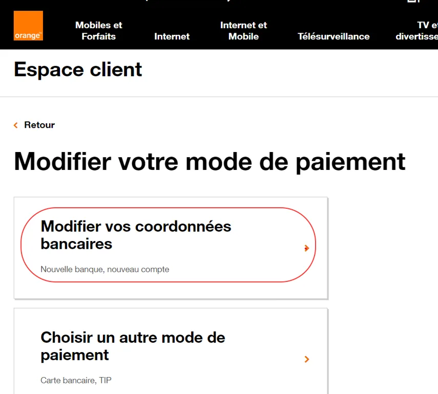 Capture d’écran Orange, étape 8