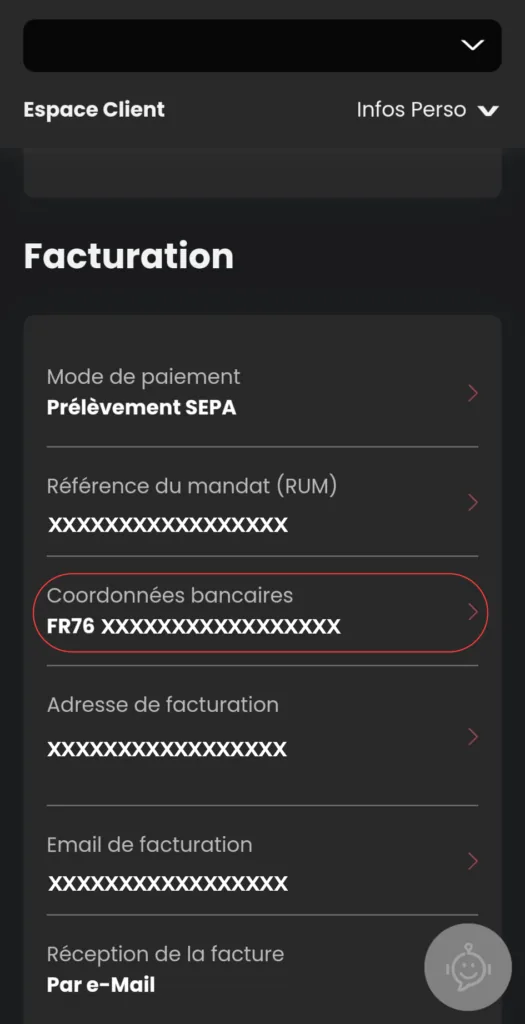 Capture d’écran SFR, étape 5