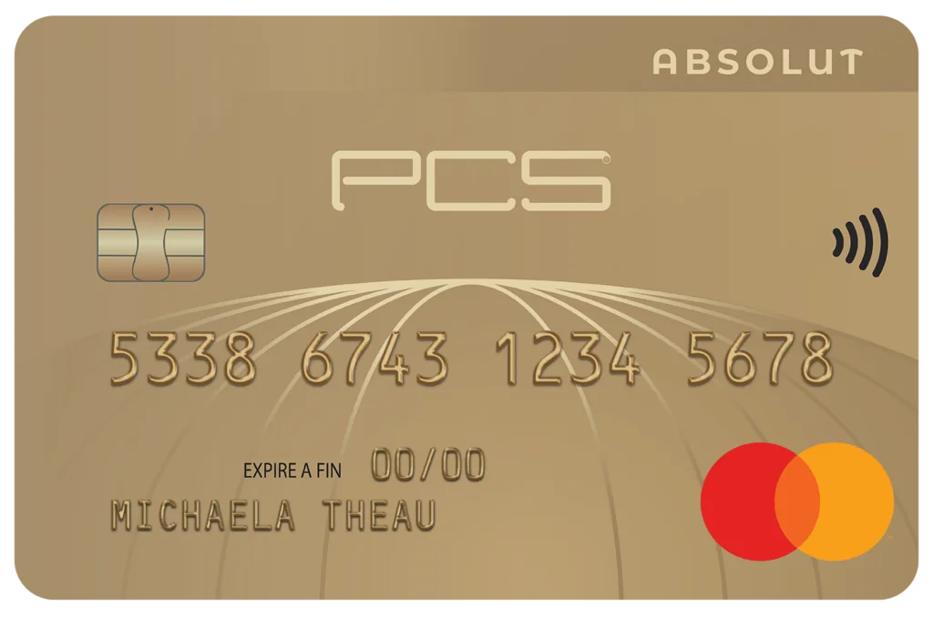 Carte prépayée PCS Absolut, Mastercard dorée