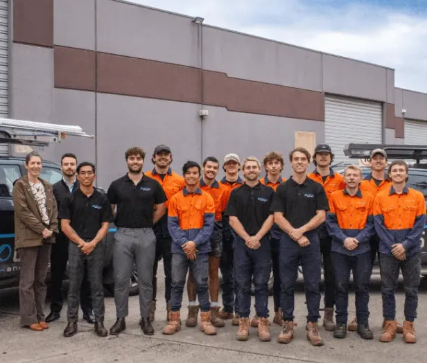 Trades team in hi vis