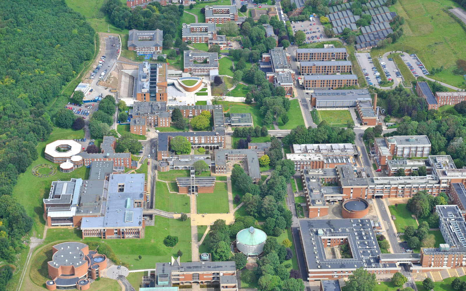 Aerial view of the University of Sussex campus