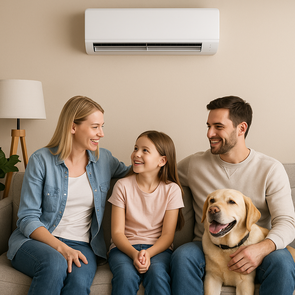 Family with home Air Conditioning Brighton