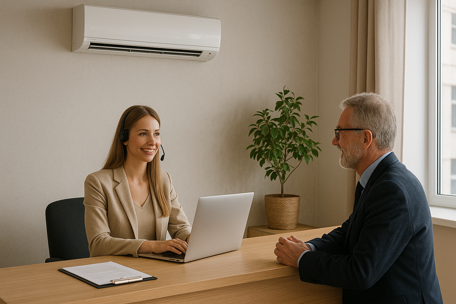 Office meeting with aircon in Leatherhead