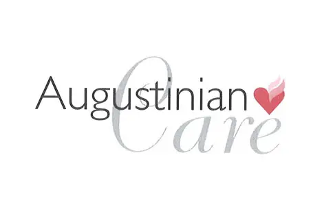 Text reading 'Augustinian Care' with a pink heart-shaped symbol next to 'Augustinian'.