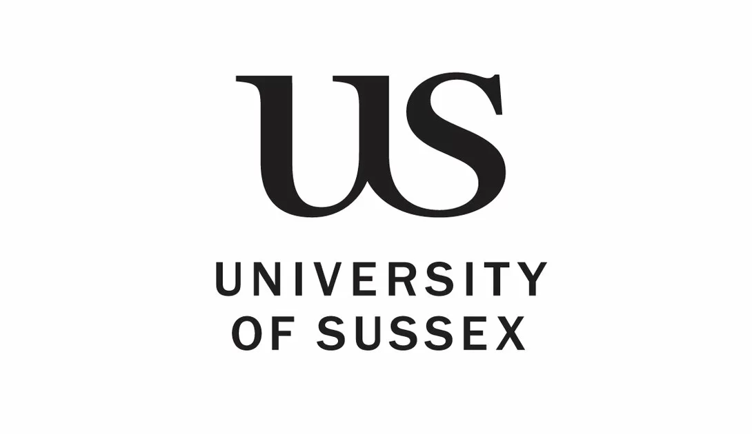 Black and white University of Sussex logo with stylized lowercase 'us' above the text.