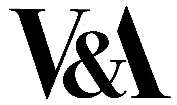 Logo with stylized letters 'V&A' in bold black font on a white background.