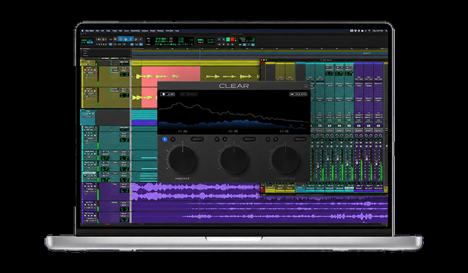 Antinode Clear audio plug-in running on a laptop