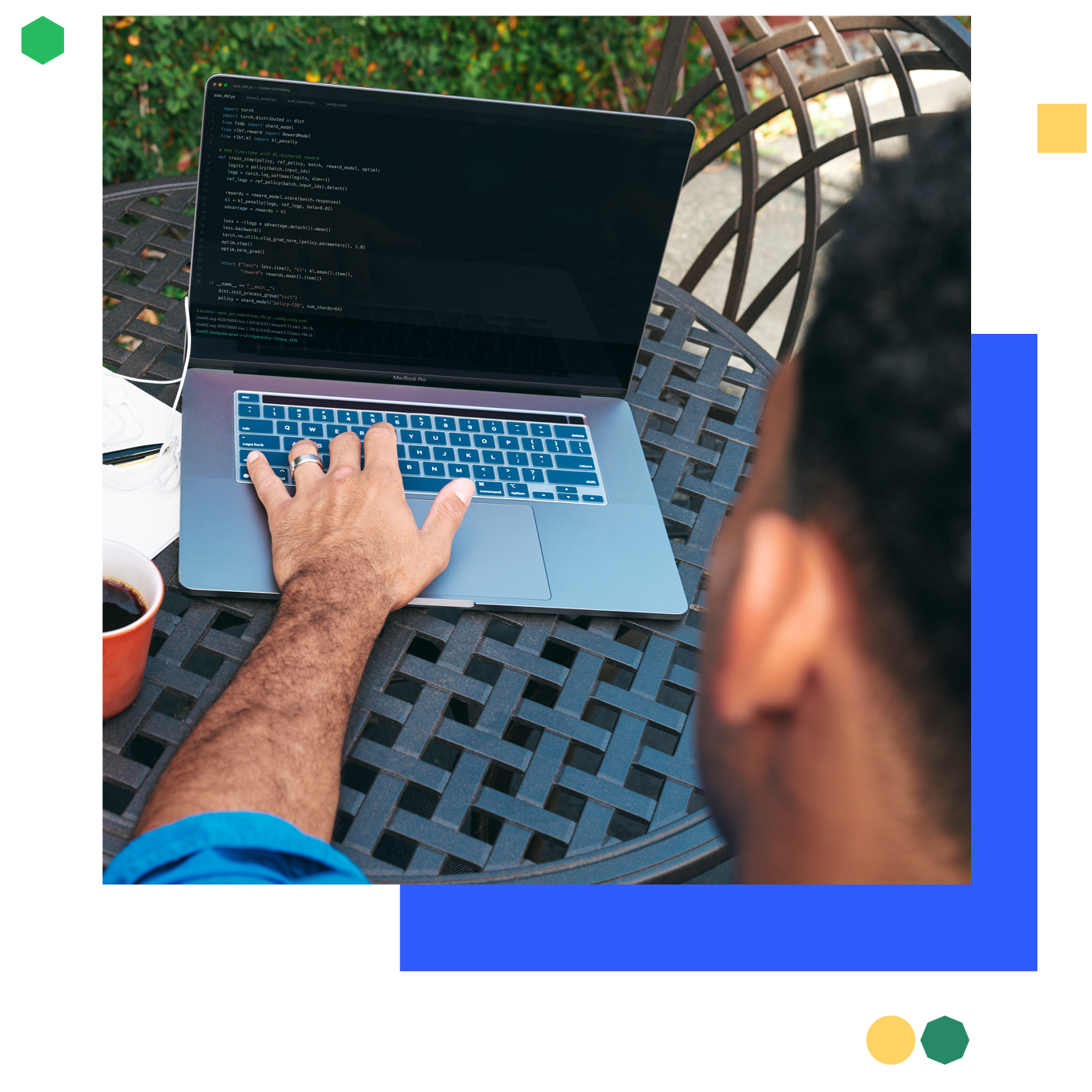 A person completing a multi-step task with an AI agent