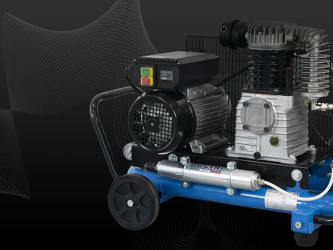 COLTRI EOLO tankless compressor on its wheeled frame