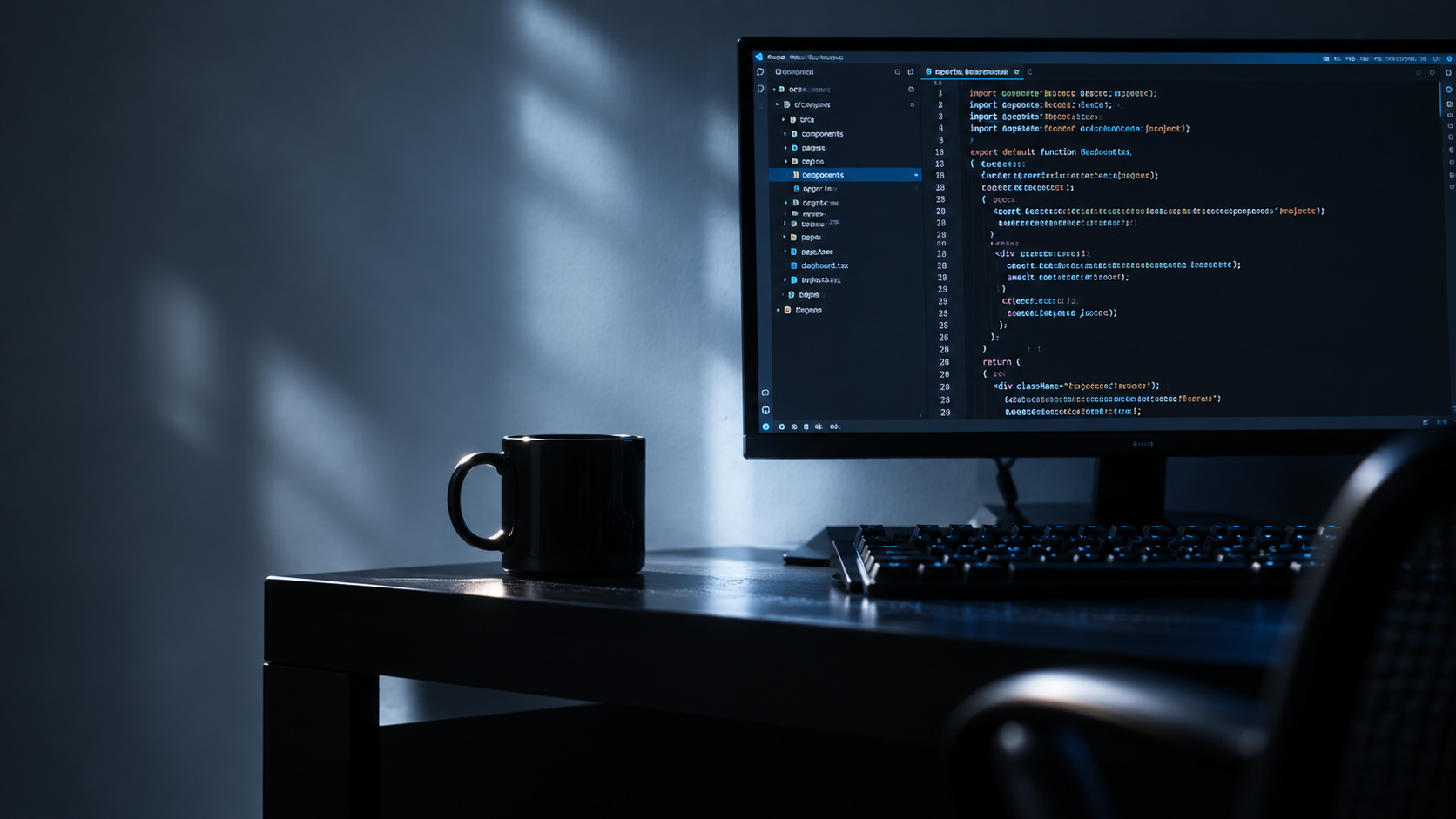 A minimal computer workspace