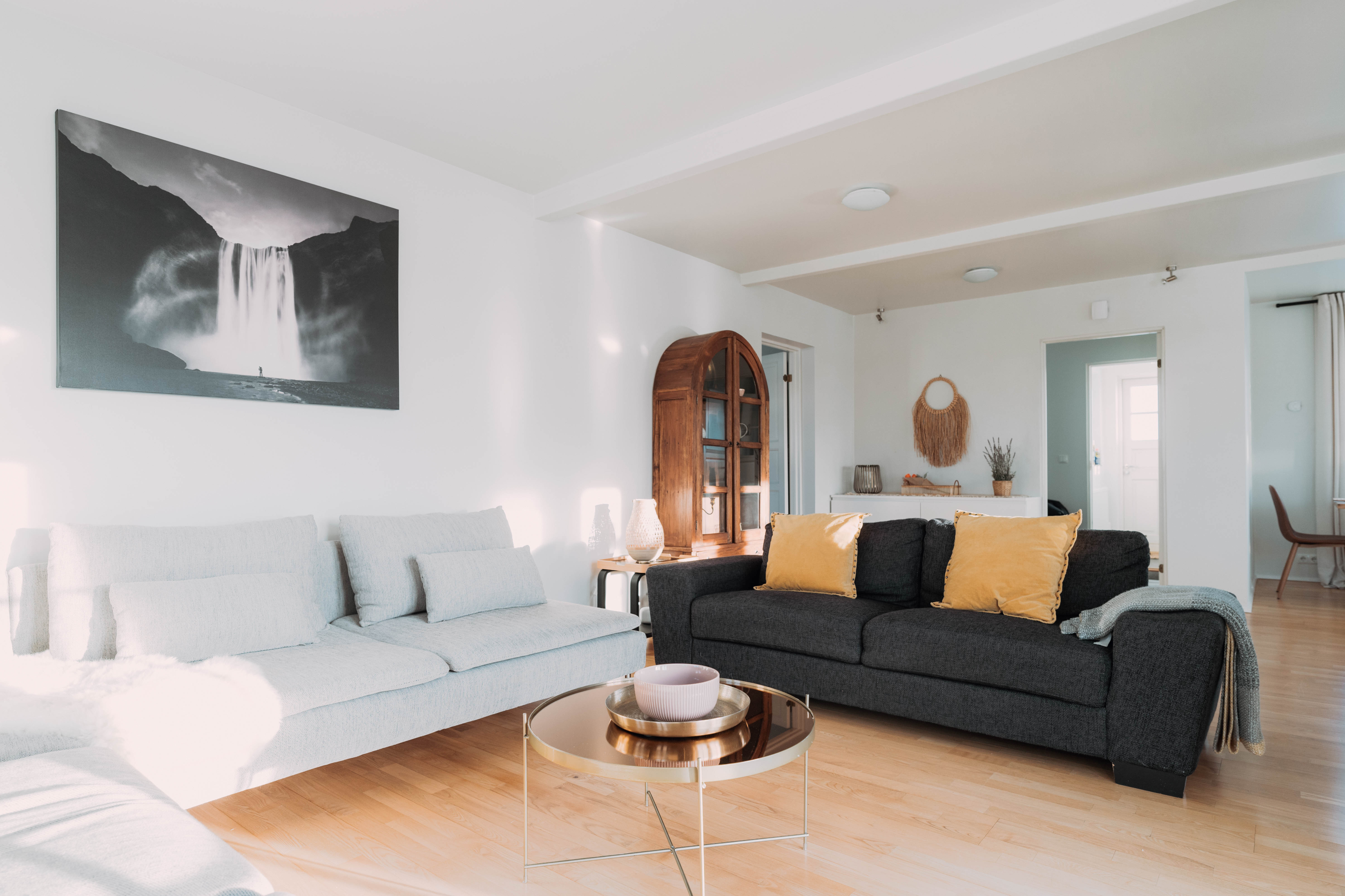 Warm living room at Raven House