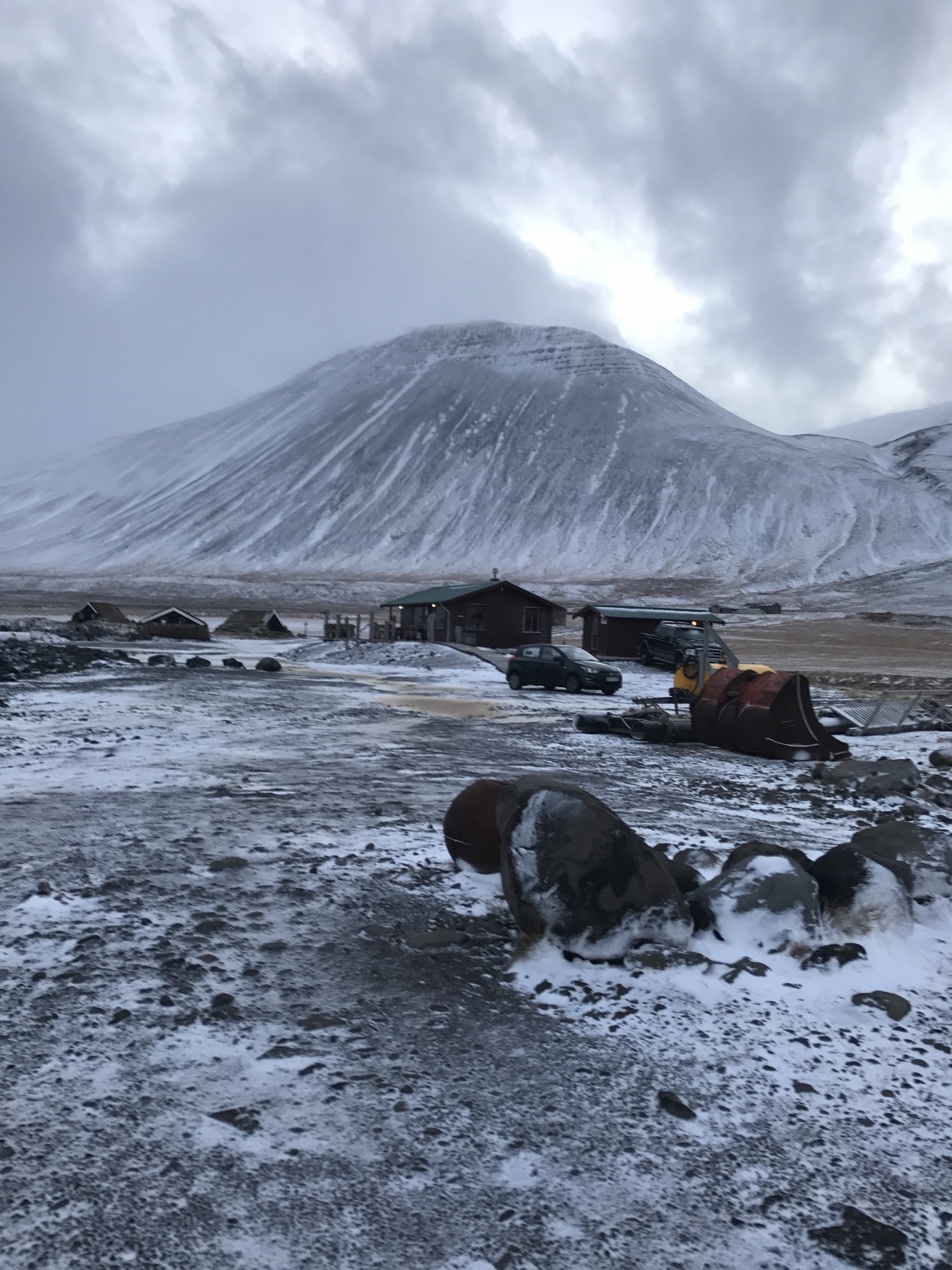 Icelandic coastal landscape in winter weather