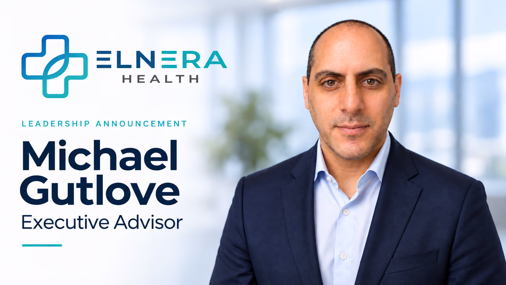 Michael Gutlove, Executive Advisor at Elnera Health, pictured beside the Elnera Health logo.