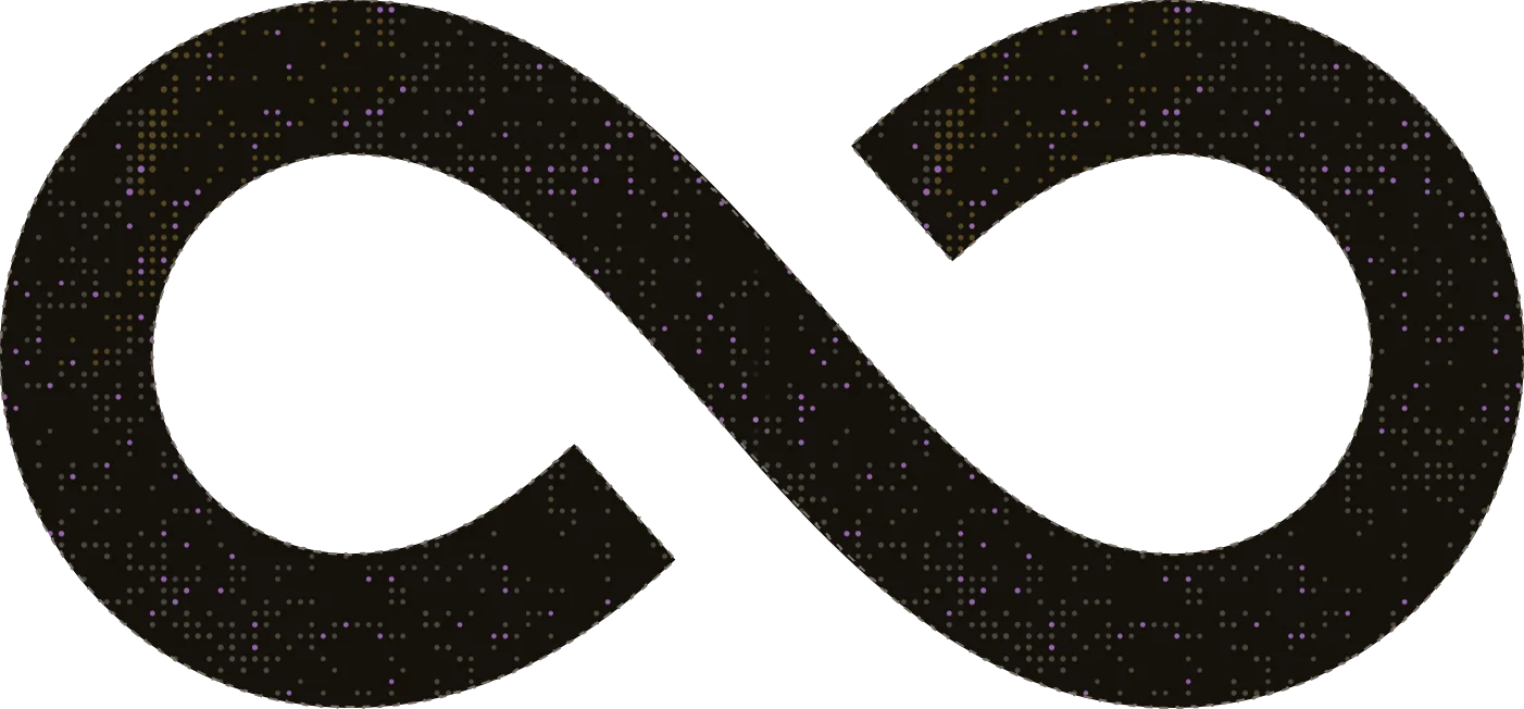 Aiden for DevOps icon: dithered black infinity loop
