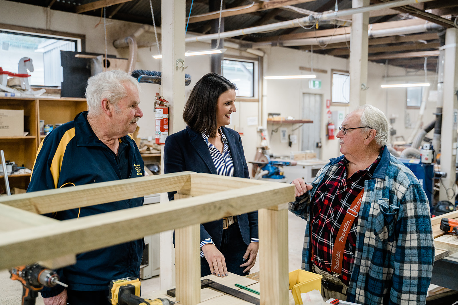 Annabelle Cleeland at a Men's Shed