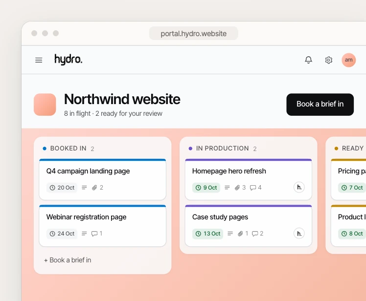 hydro.website client portal