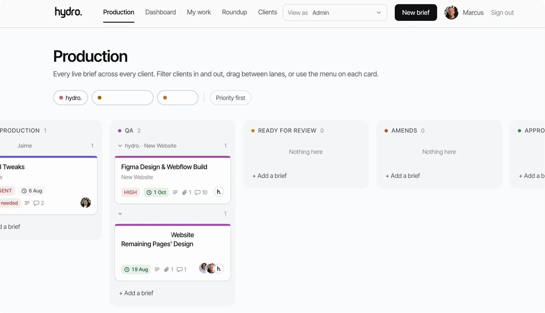 hydro client portal project updates