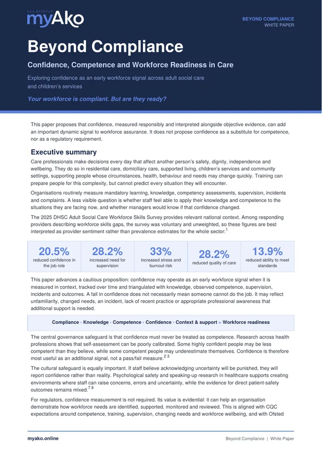 Cover of the Beyond Compliance white paper