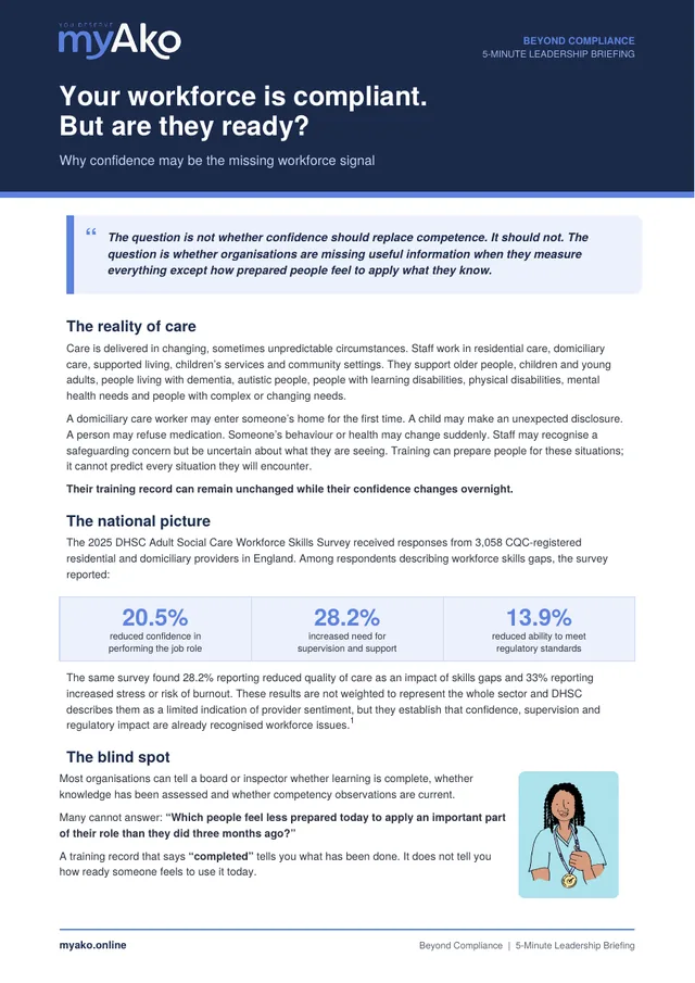 Cover of the Beyond Compliance leadership briefing
