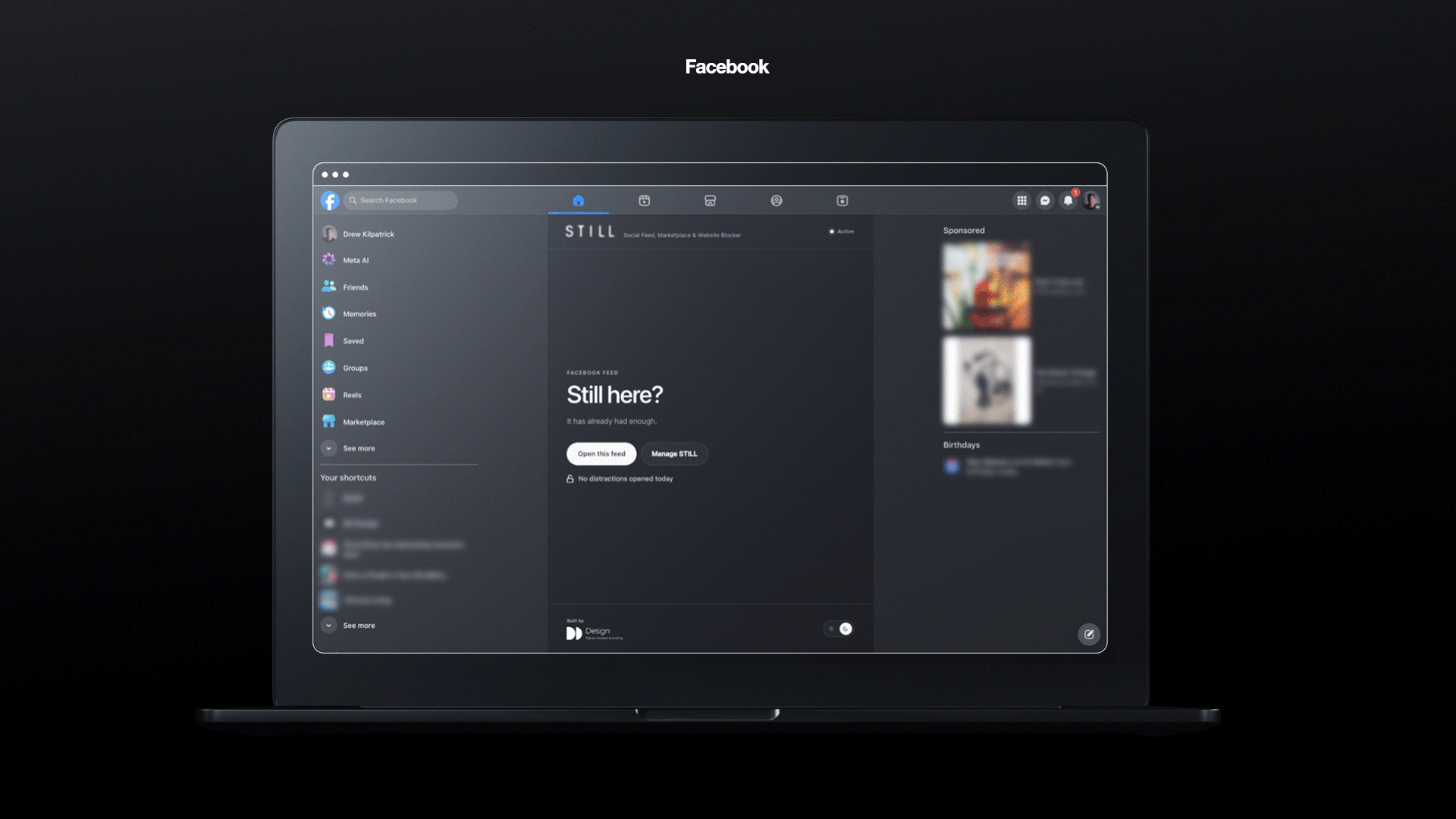STILL blocking the Instagram, Facebook and YouTube feeds on a MacBook while messages and search stay available