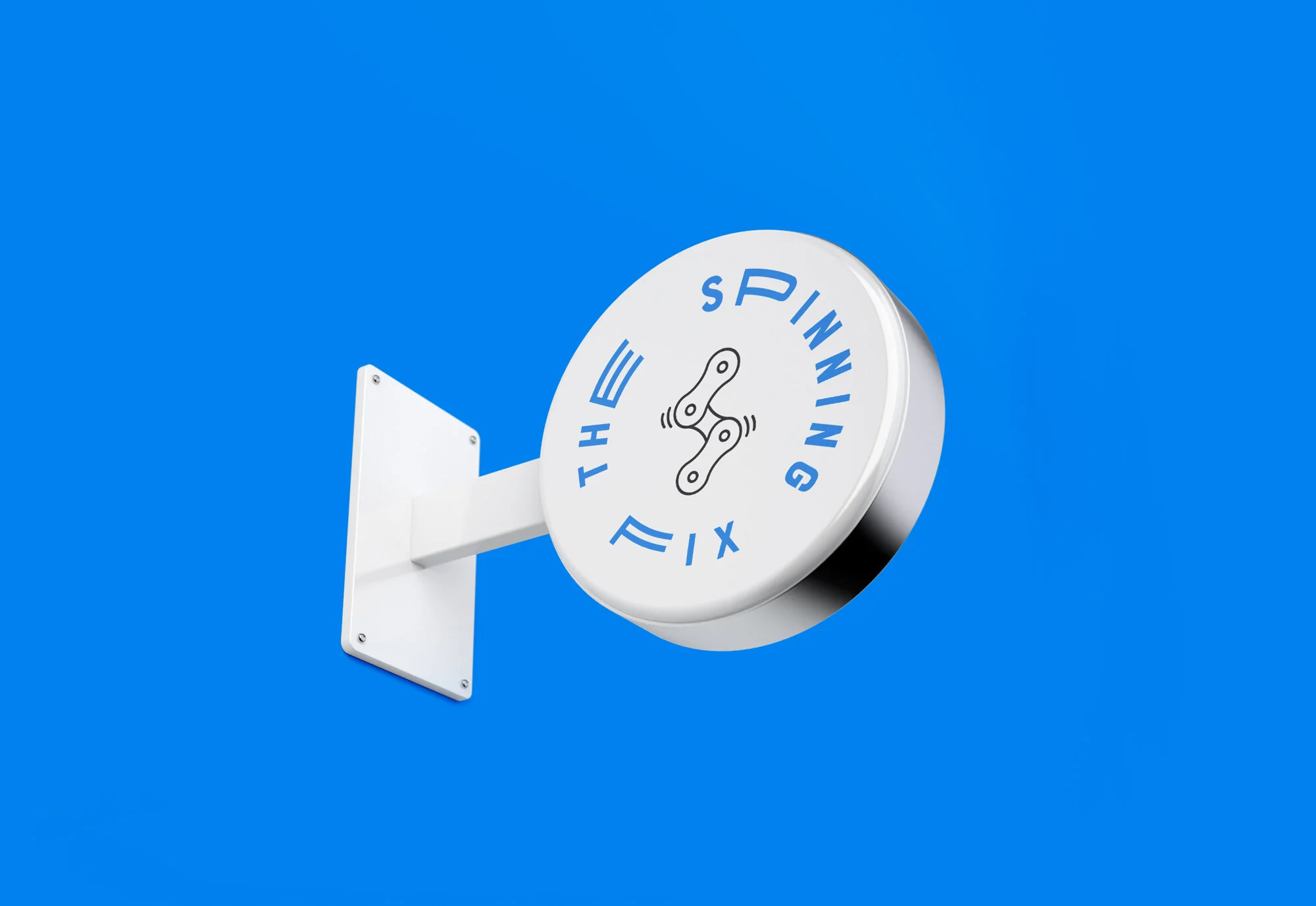 The Spinning Fix projecting wall sign