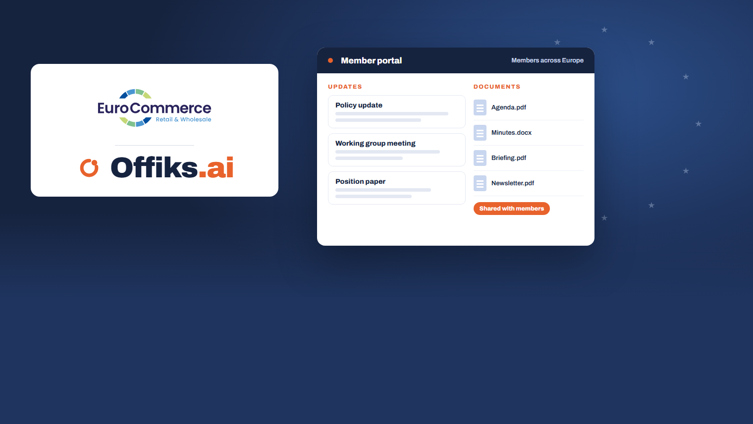 EuroCommerce en Offiks.ai: ledenportaal met updates en documenten voor leden in heel Europa