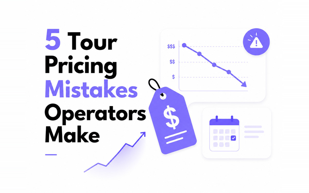 A price tag and a falling price chart beside a booking calendar.