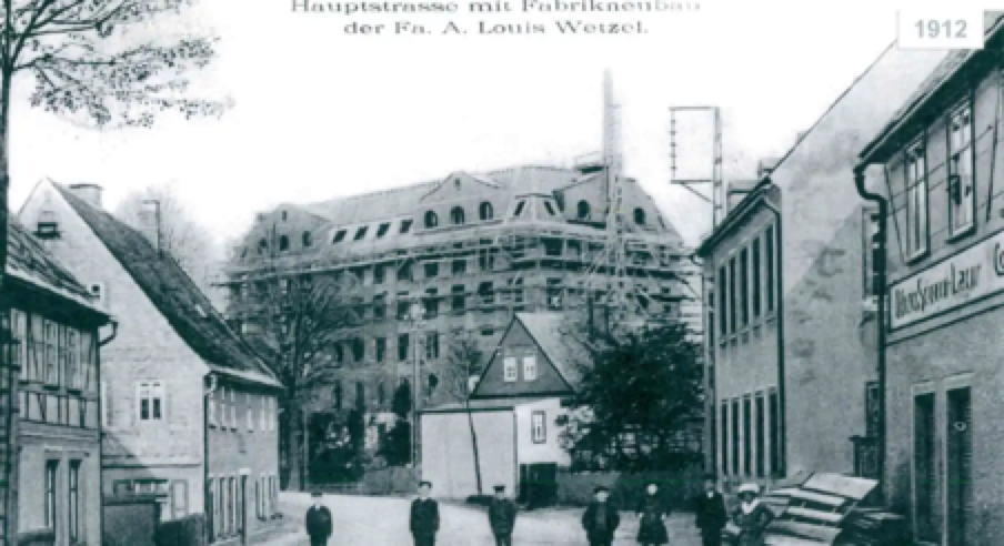 Der Buntspeicher 1912 als Gebäude der Buntweberei Alois Wetzel