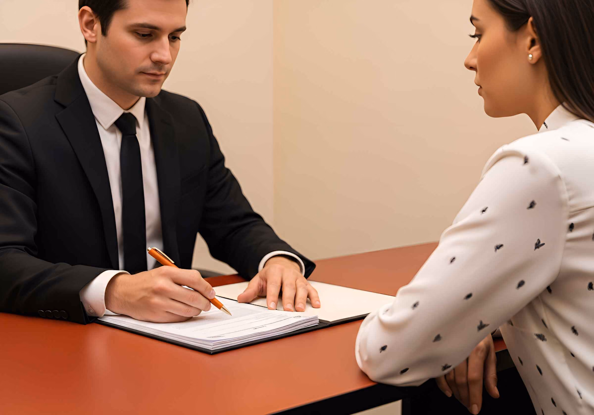 Business expert meeting with a client.