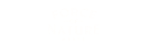White text on black background reading 'FORCE OF NATURE' with 'of' in smaller font between 'FORCE' and 'NATURE'.