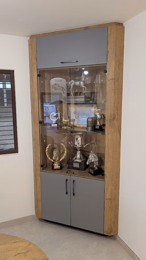 Vitrine aus Eiche mit Glasfront