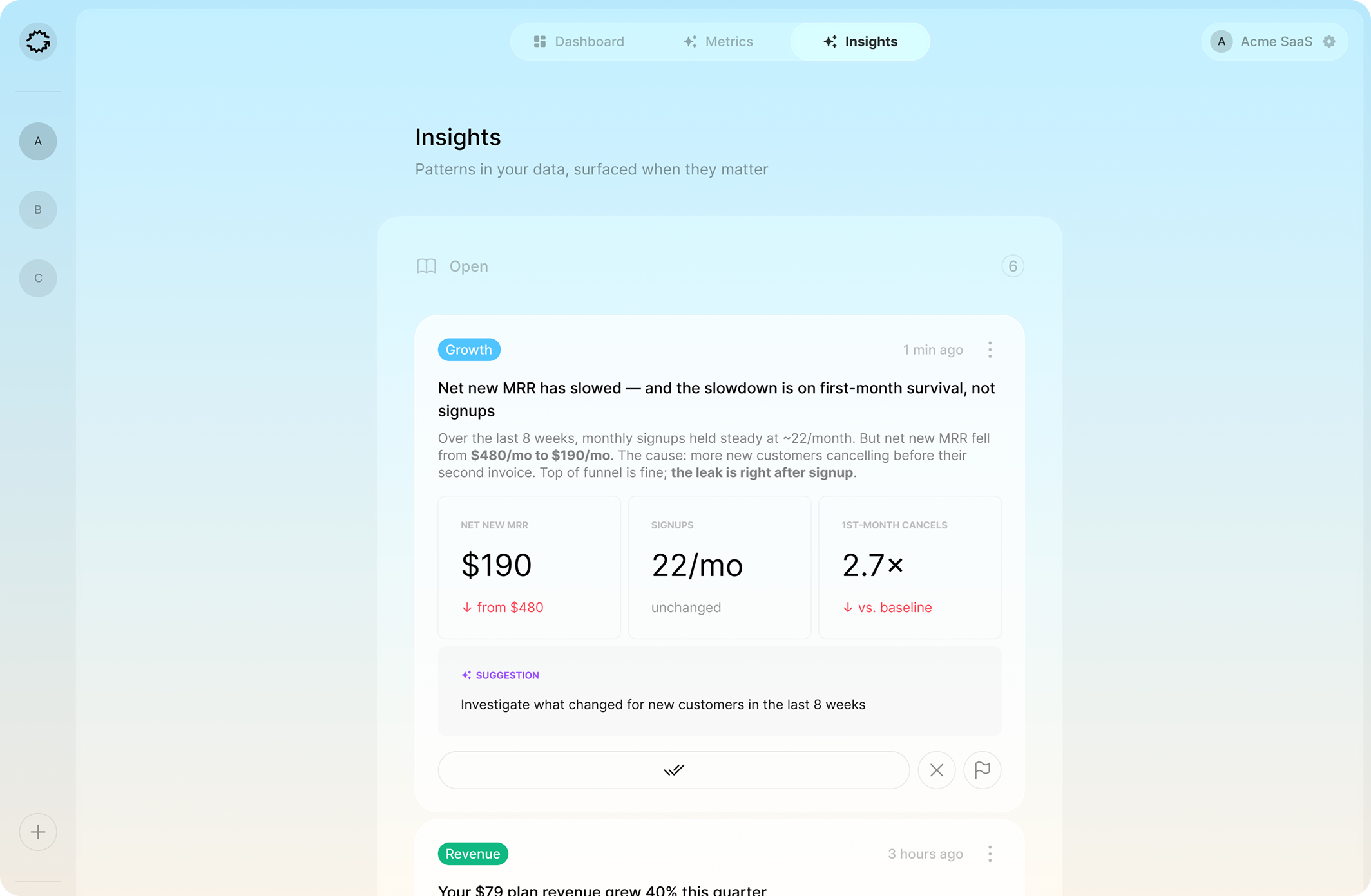 Your metrics and insights, in context