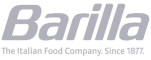 Barilla logo with tagline 'The Italian food company since 1877' in blue text on a white background.