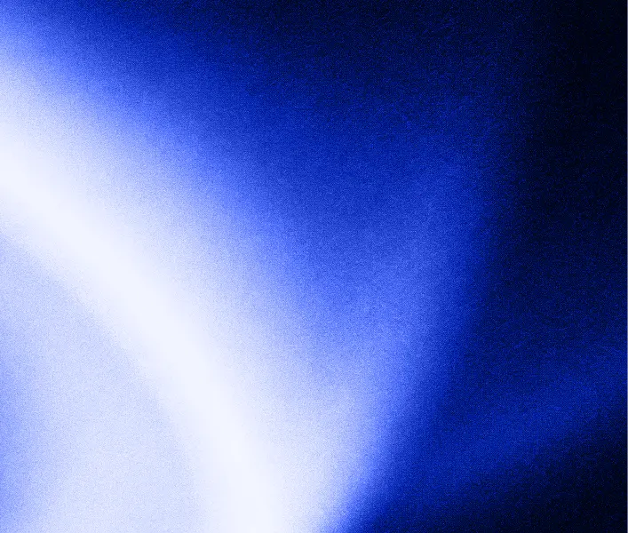 Abstract blue light beam with a glowing, curved shape fading into dark background.