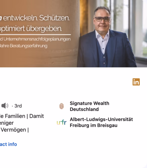 LinkedIn-Profil nach der Optimierung