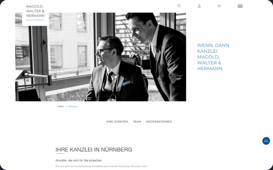 Website der Kanzlei Magold, Walter & Hermann