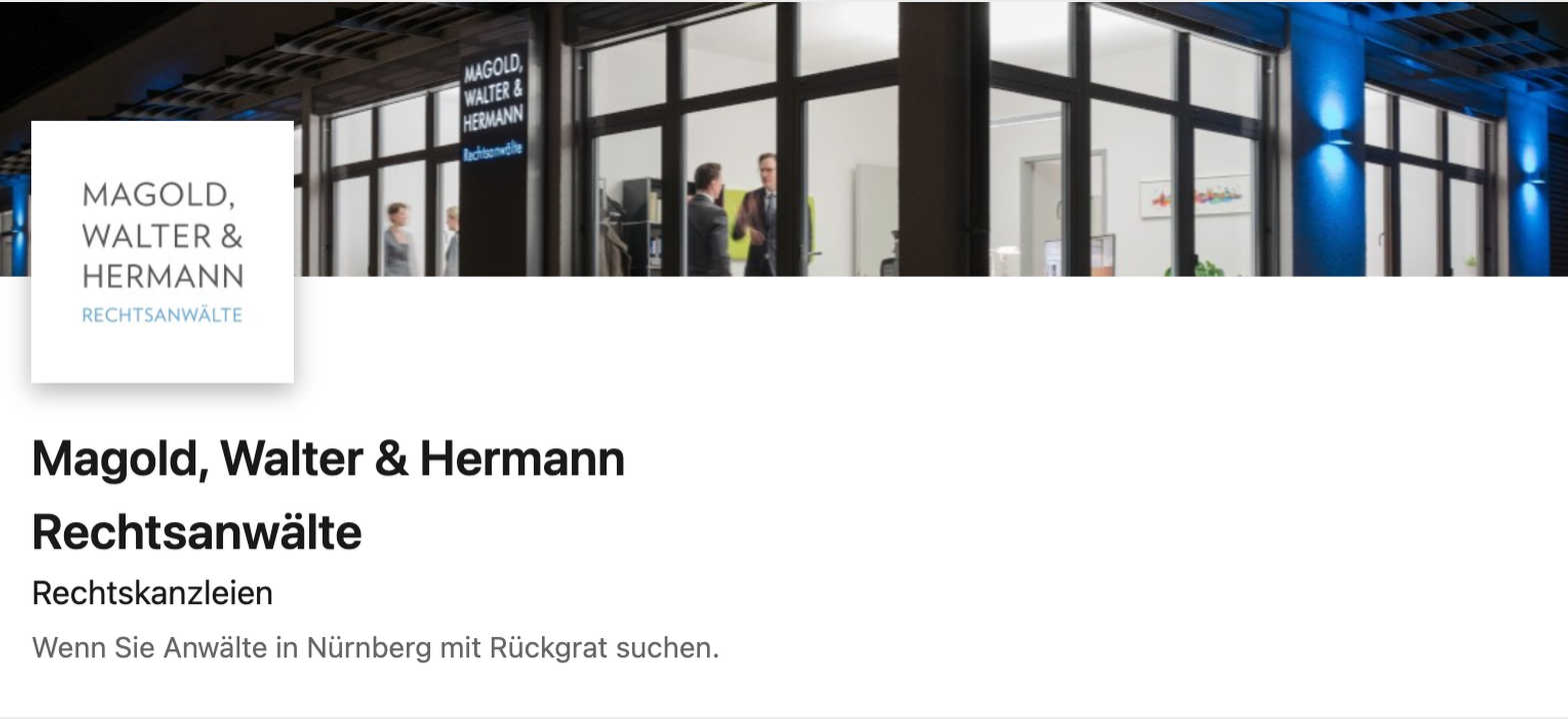LinkedIn-Seite von Magold, Walter & Hermann Rechtsanwälte