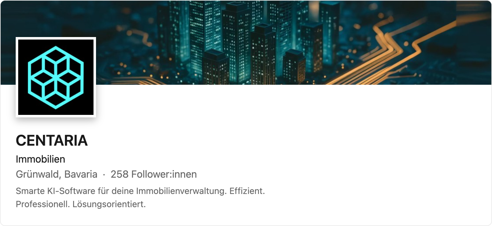 LinkedIn-Seite von CENTARIA